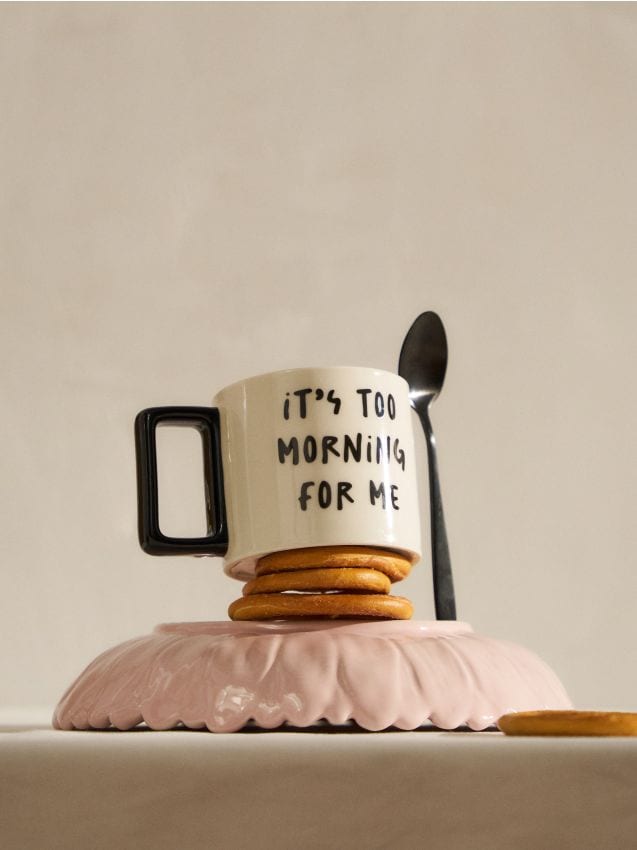 Tazza in ceramica con scritta - nero