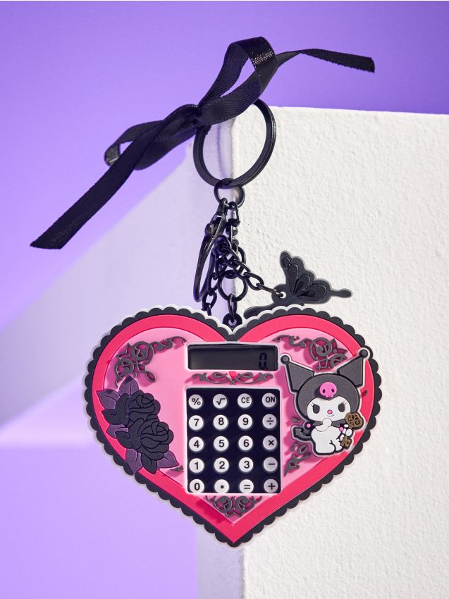 Sinsay - Breloc cu calculator în formă de inimă Kuromi - negru