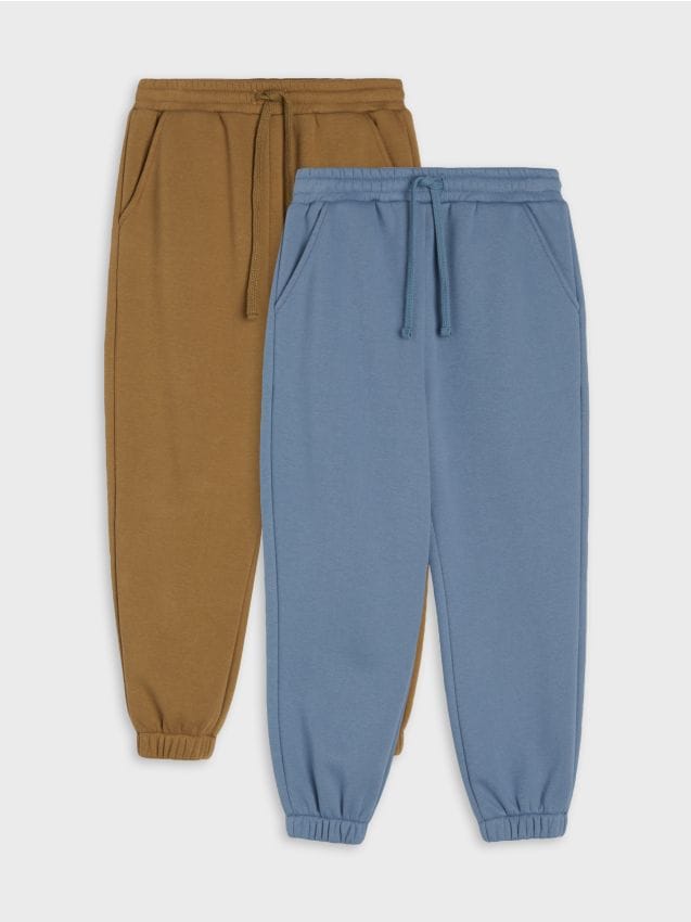 Sinsay - Pantaloni de trening jogger oversize căptușiți cu fleece, set de 2 - cafeniu