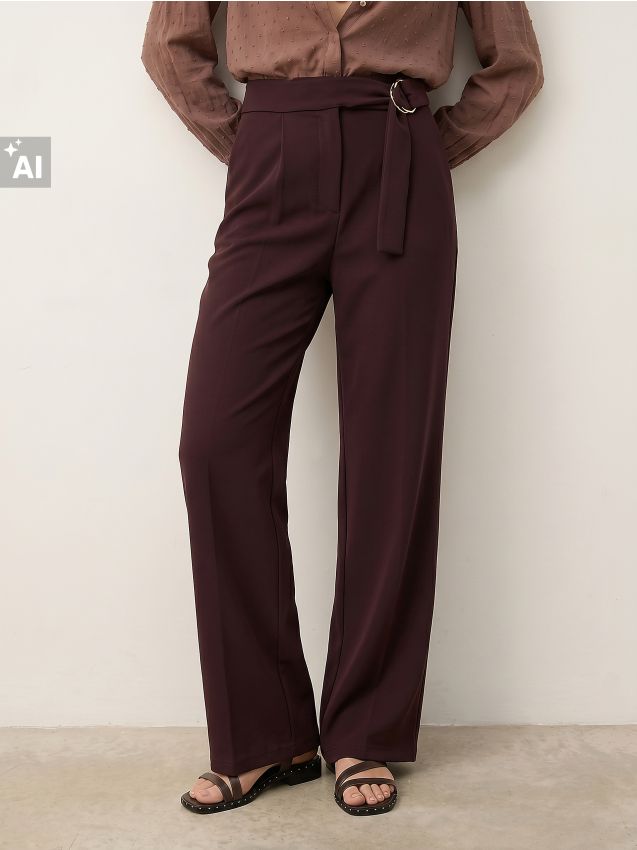 Sinsay - Elegantne wide leg hlače s remenom