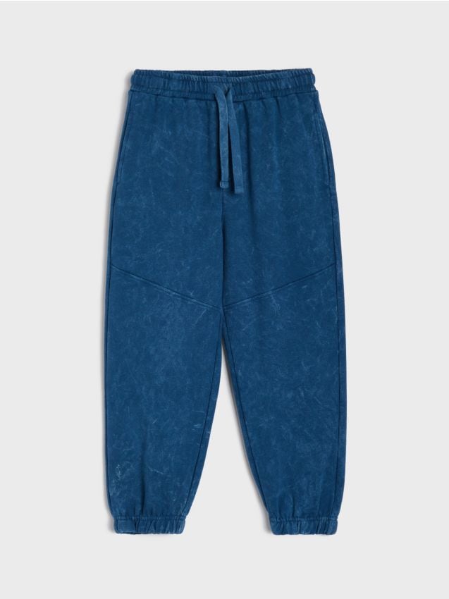 Sinsay - Pantaloni de trening jogger oversize cu efect optic wash - albastru