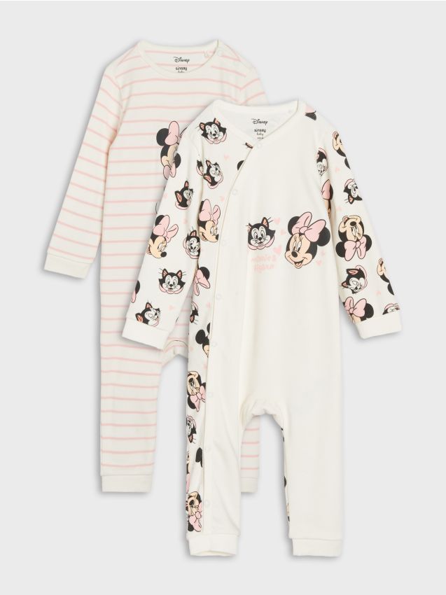Sinsay - Súprava 2 overalov Minnie Mouse - biela