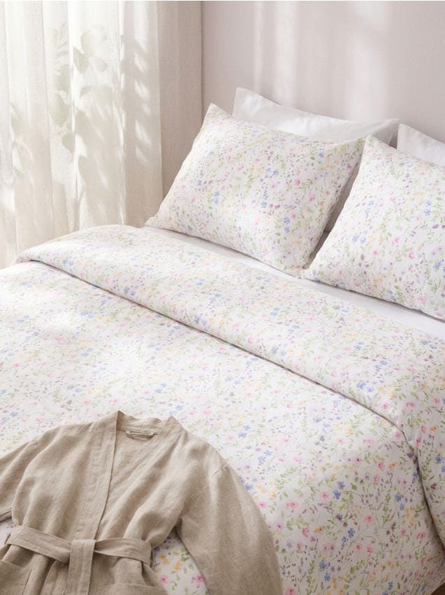 Sinsay - Set de lenjerie de pat din bumbac cu flori - multicolor