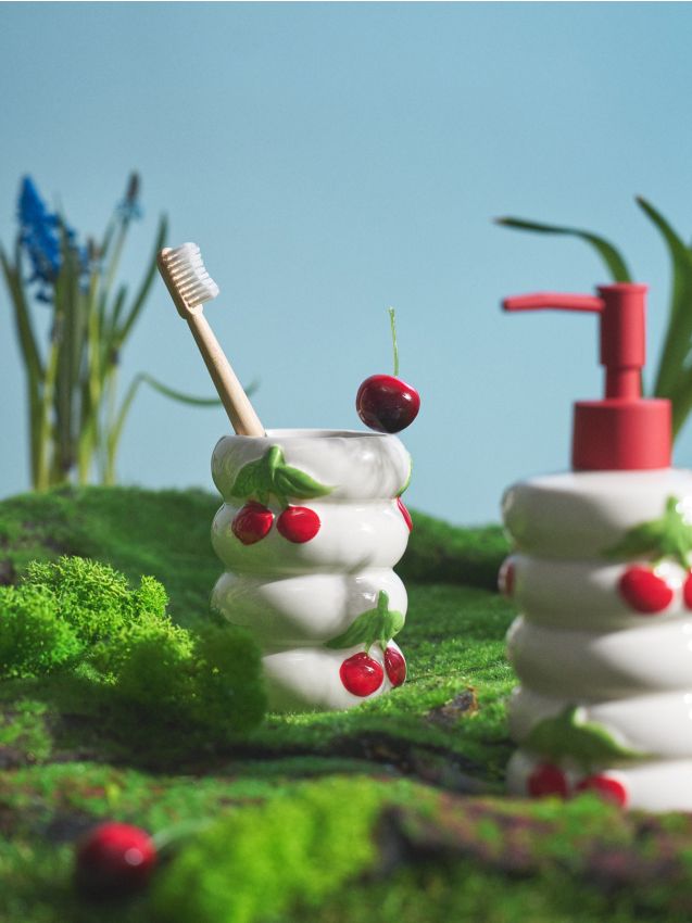 Sinsay - Suport pentru periuțe de dinți cu motiv de cireșe - multicolor