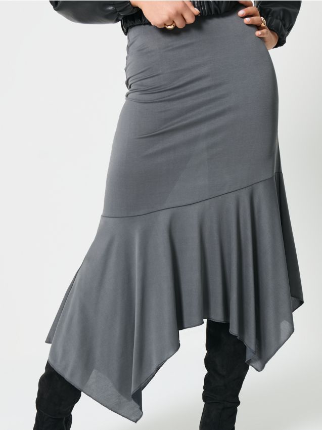 Sinsay - Spódnica z asymetrycznym dołem - szary