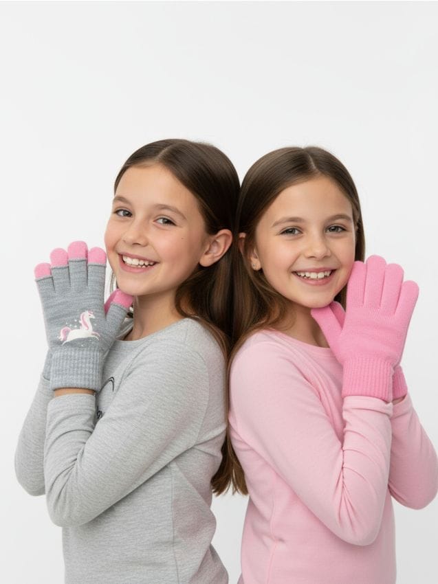 Sinsay - Rukavice 2 v 1 - svetlošedá