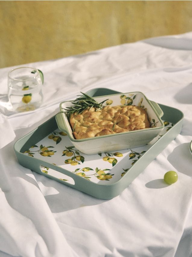 Sinsay - Tavă de servire cu motiv de lămâi - multicolor