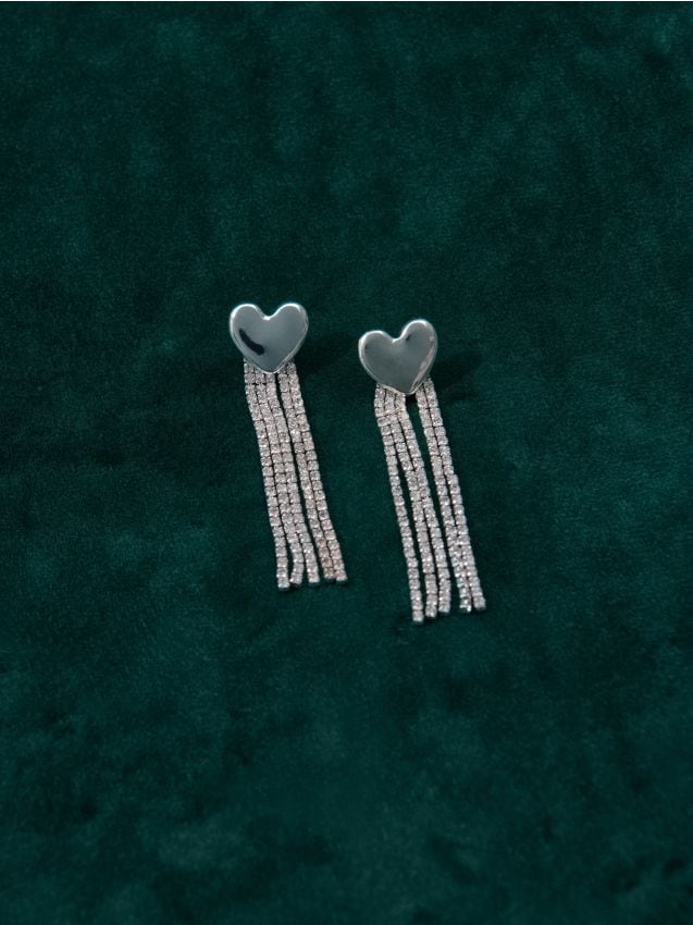 Sinsay - Náušnice v tvare srdca - strieborná
