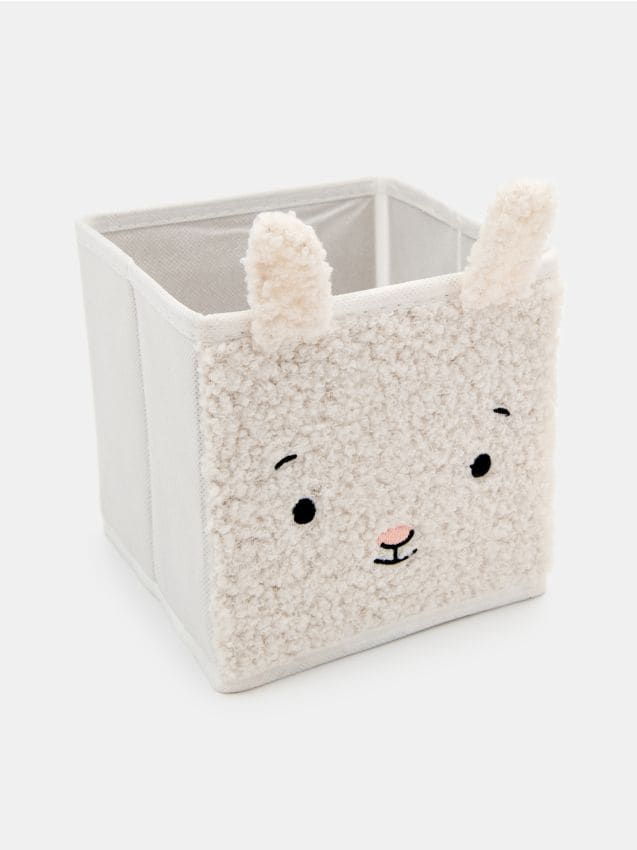 Sinsay - Coș de depozitare cu motiv de iepure - alb
