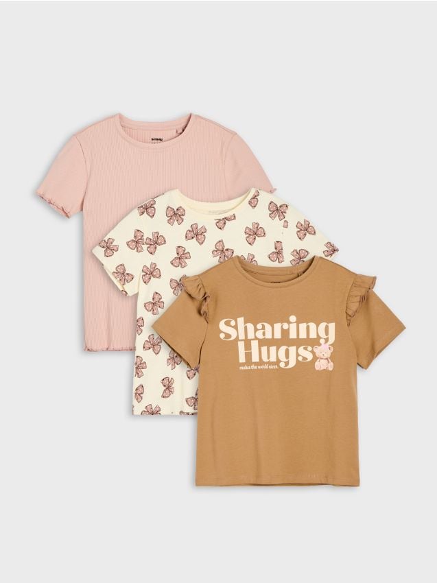 Sinsay - Tricouri din bumbac 3 bucăți - multicolor