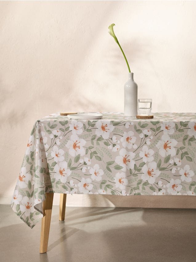 Sinsay - Față de masă cu motiv floral - verde-pal