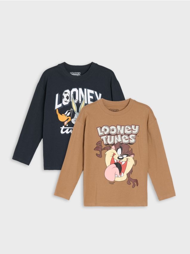 Sinsay - Tricouri din bumbac cu imprimeu 2 buc Looney Tunes - multicolor