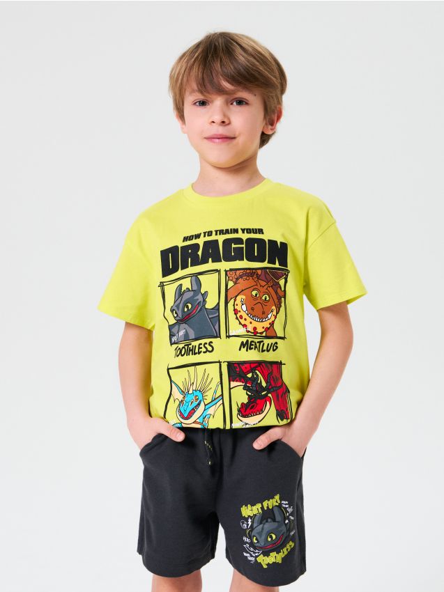Sinsay - Pantaloni scurți How to train your dragon - negru-antracit