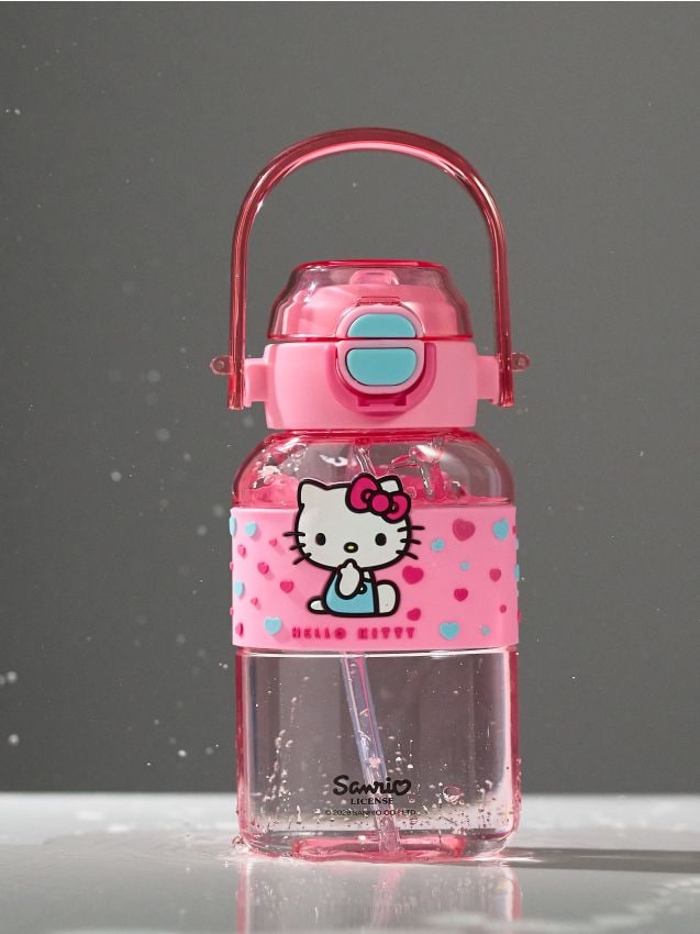 Sinsay - Sticlă de apă cu mâner și pai Hello Kitty - multicolor