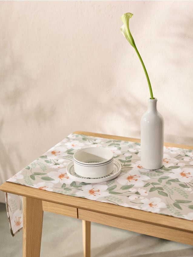 Sinsay - Traversă de masă cu motiv floral - verde-pal