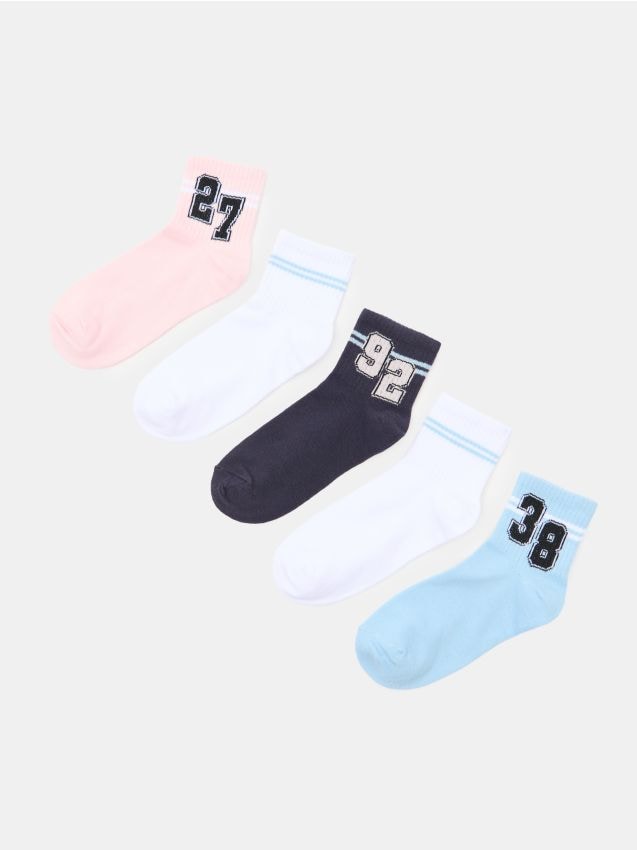 Sinsay - Șosete cu dungi și textură reiată 5 pack - multicolor