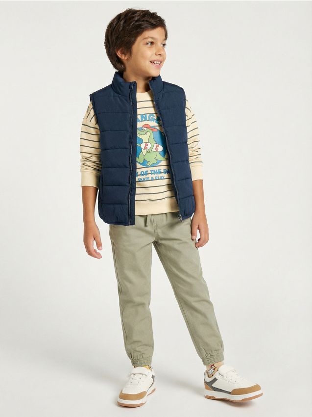 Sinsay - Spodnie joggery slim z twillu o miękkim wykończeniu - zielony