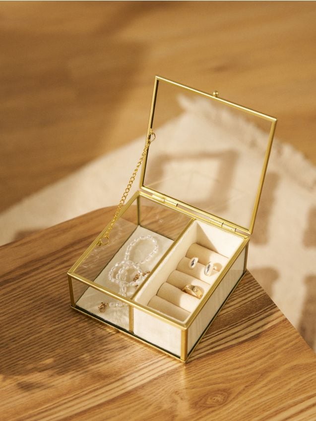 Sinsay - Casetă transparentă cu compartimente - bej