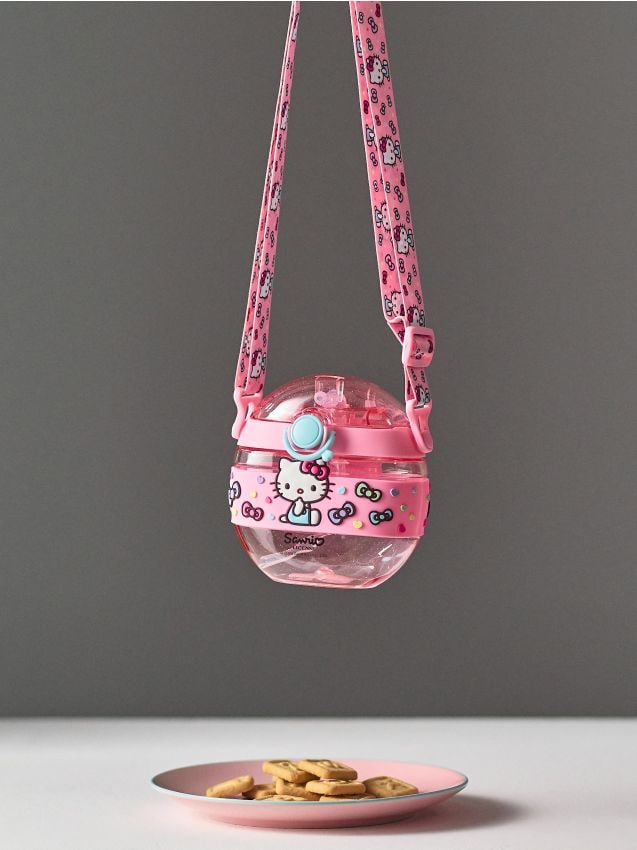 Sinsay - Sticlă de apă cu mâner și pai Hello Kitty - multicolor