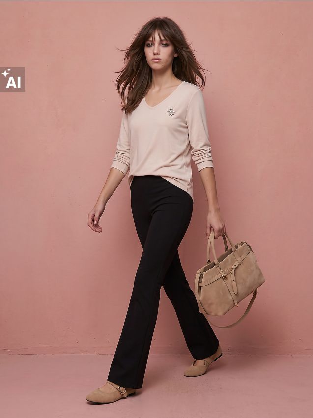 Sinsay - Pantaloni flare - negru