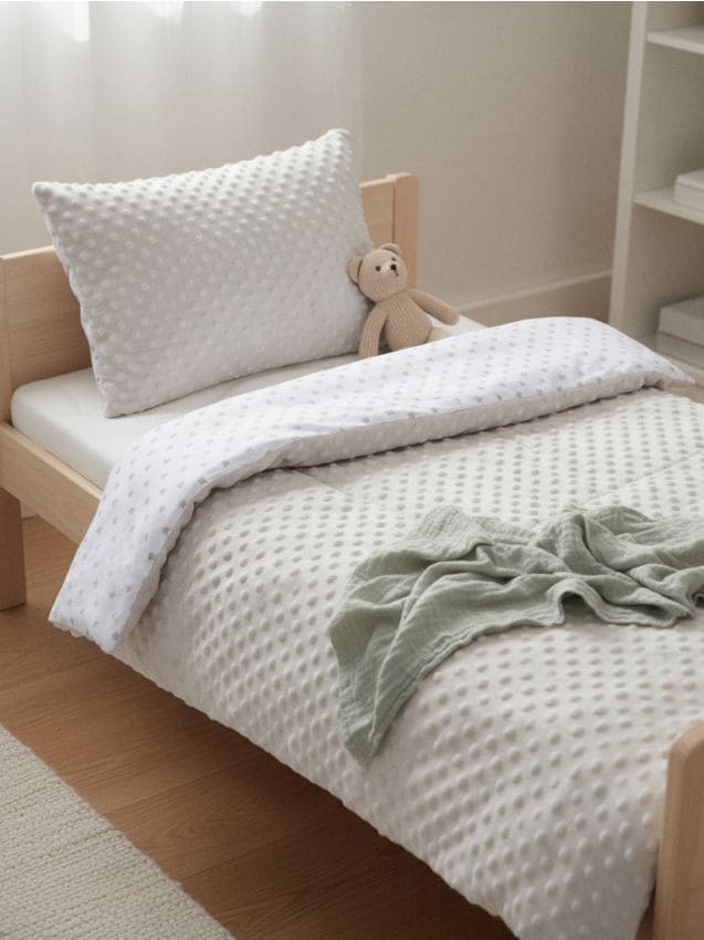 Sinsay - Set minky: pătură și pernă cu umplutură ușoară - gri deschis