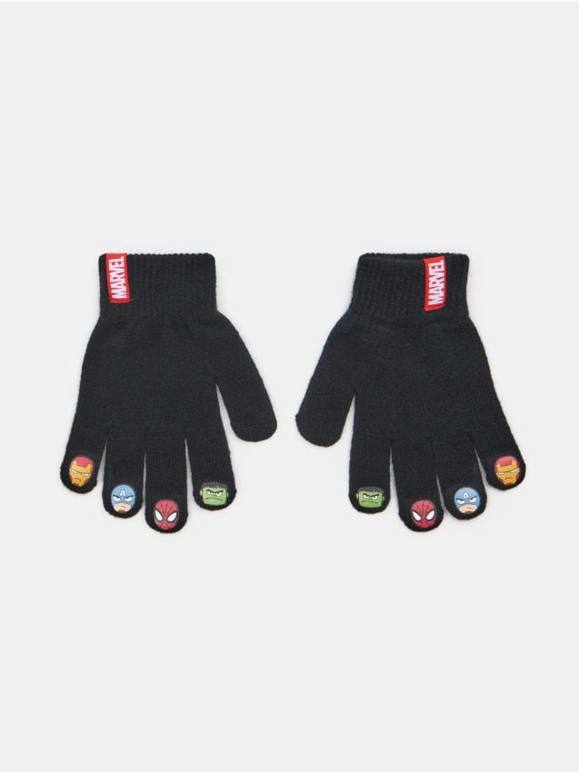 Sinsay - Mănuși cu print Marvel - negru