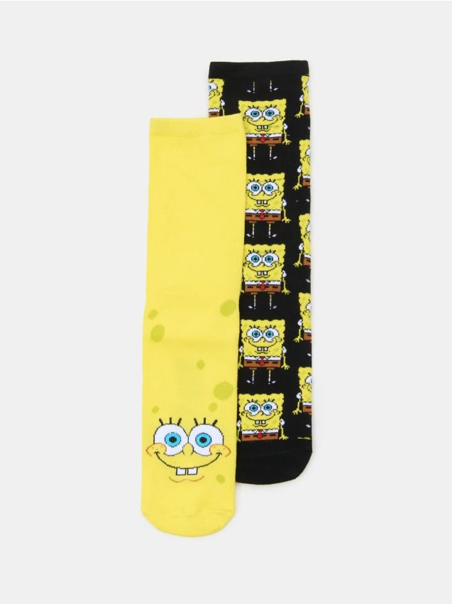 Sinsay - Șosete striate 2 pack SpongeBob - multicolor