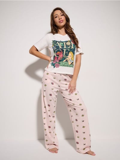 Dvodelna pamučna pidžama Alice in Wonderland