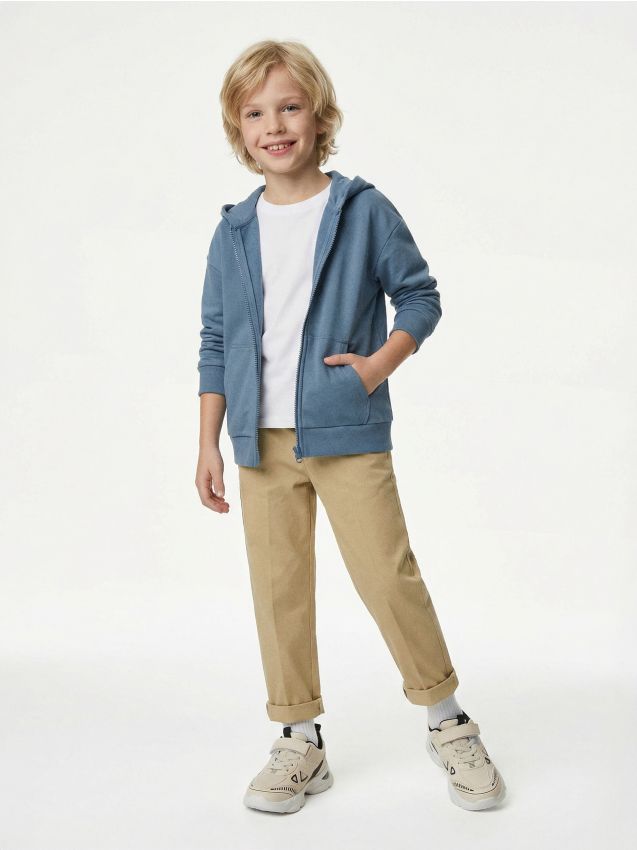 Sinsay - Jeansy chino slim fit - beżowy