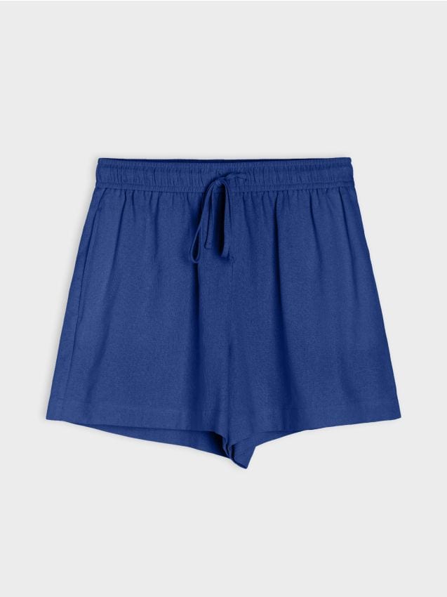 Sinsay - Pantaloni scurți cu adaos de in - indigo