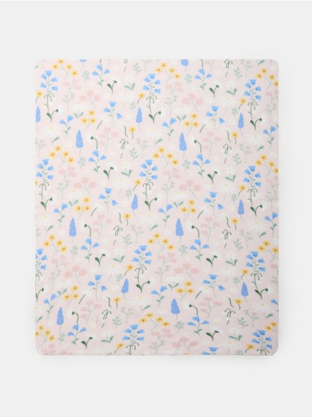 Sinsay - Pătură cu motiv floral - roz-pastel