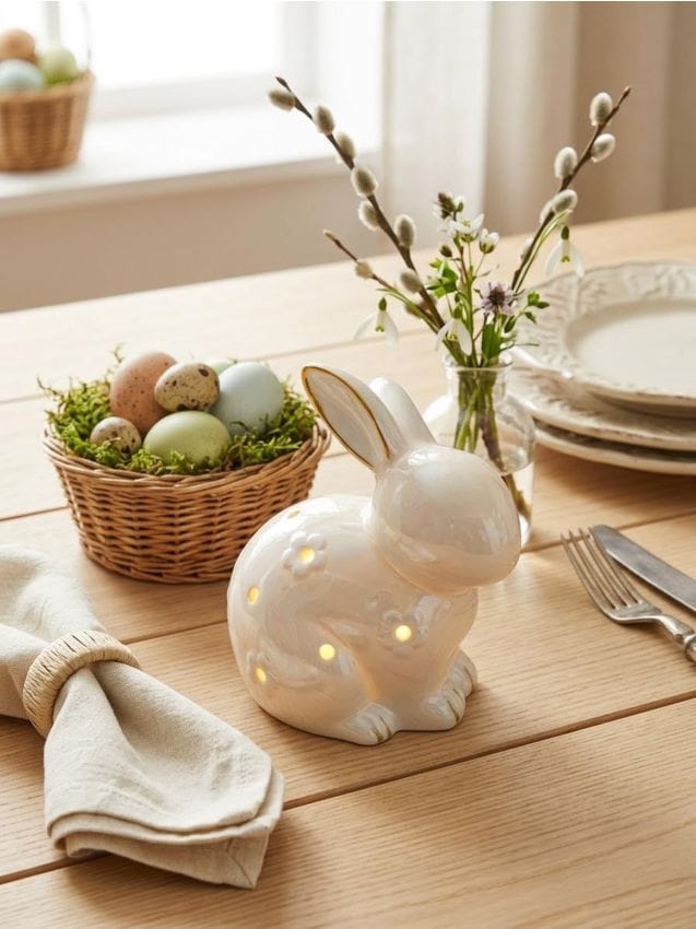 Sinsay - Lampă LED de Paște în formă de iepuraș - alb