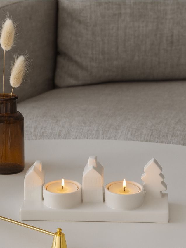 Sinsay - Keramický svietnik - biela