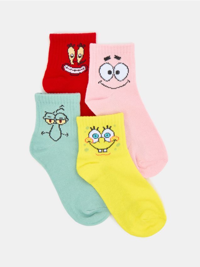 Sinsay - Șosete striate 4 pack SpongeBob - multicolor