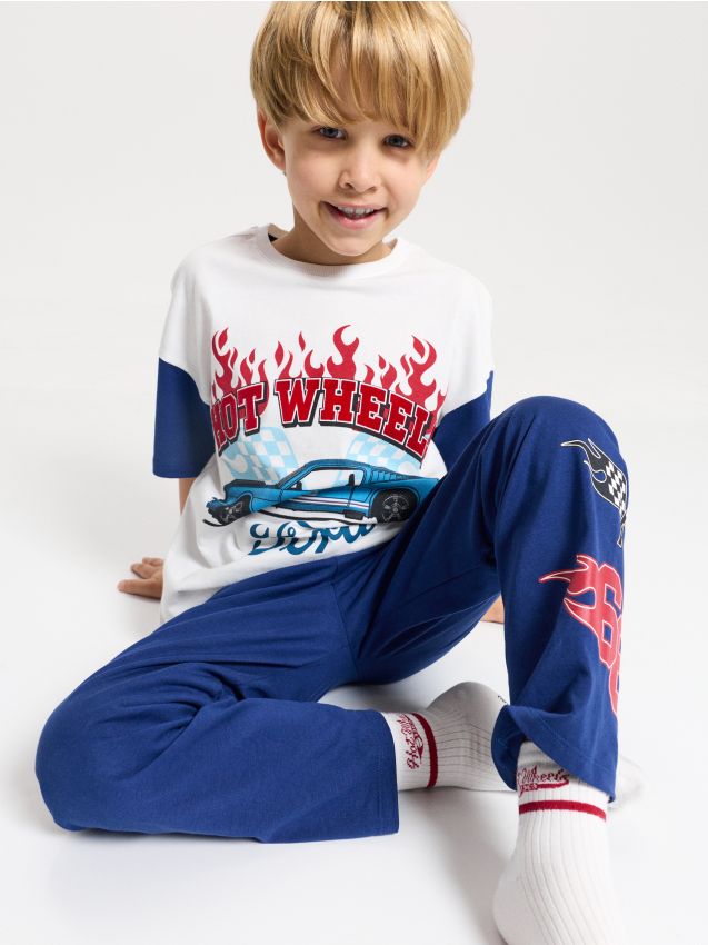 Sinsay - Șosete cu imprimeu logo vehicule 4 buc Hot Wheels x Ford - crem