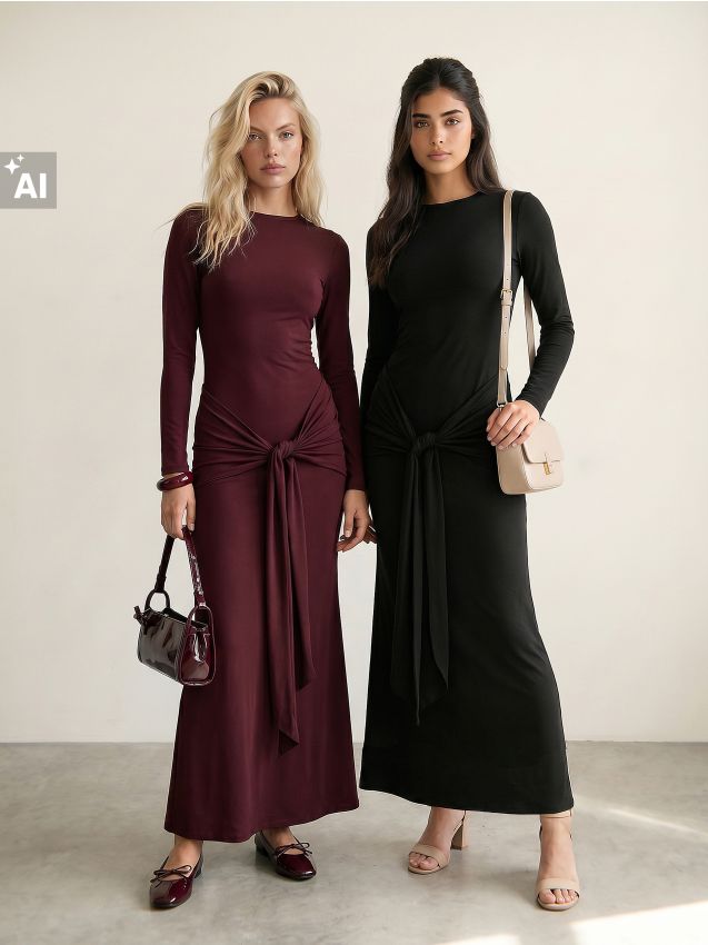 Sinsay - Rochie cu cordon decorativ - negru