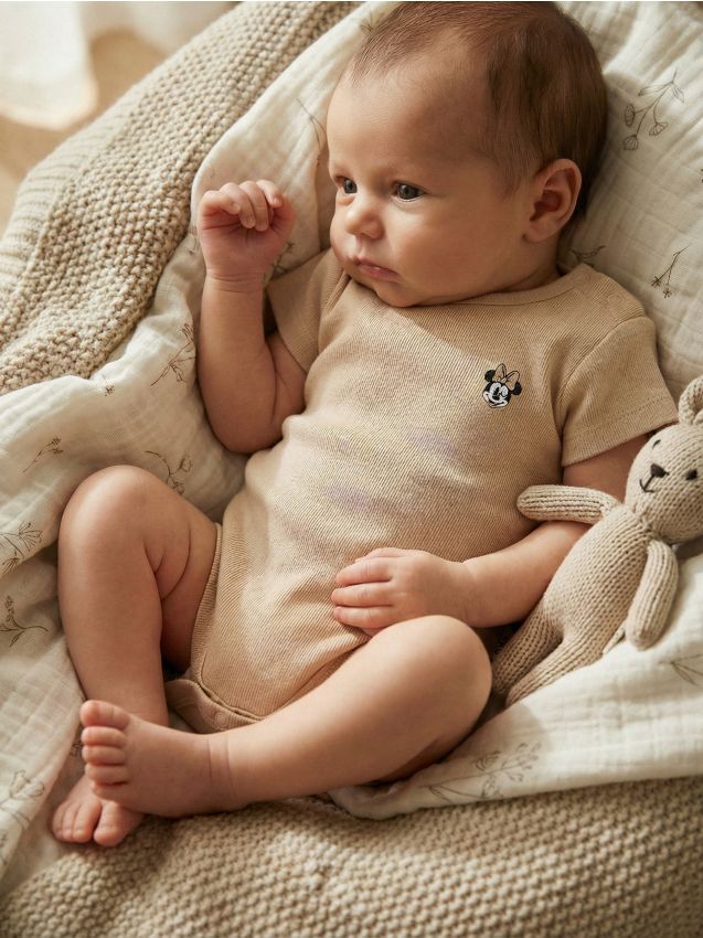 Sinsay - Body din bumbac Minnie Mouse - nude