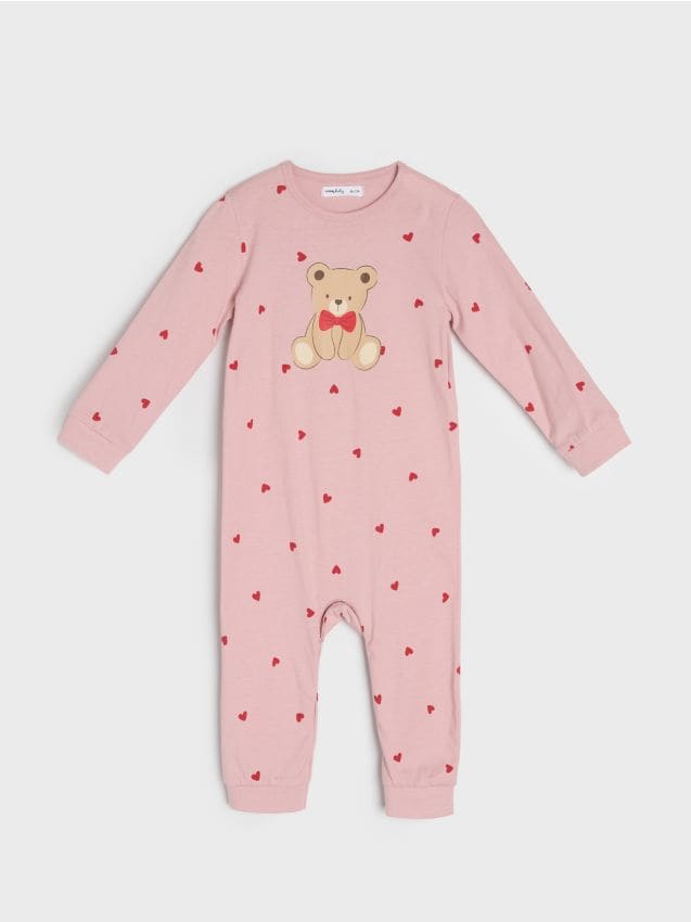 Sinsay - Bavlnený detský overal - pastelová ružová