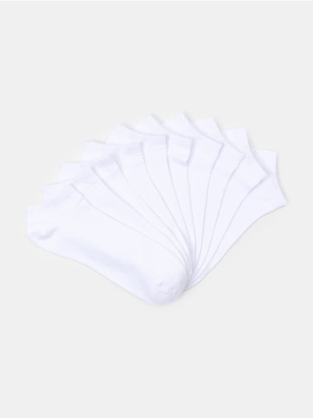 Sinsay - Șosete striate 10 pack - alb