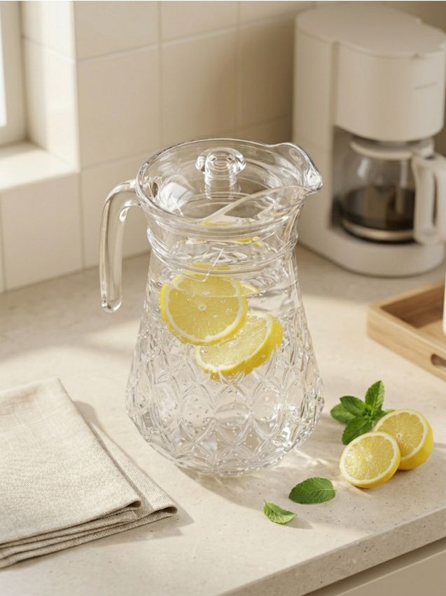 Sinsay - Carafă din sticlă cu model în relief - clear