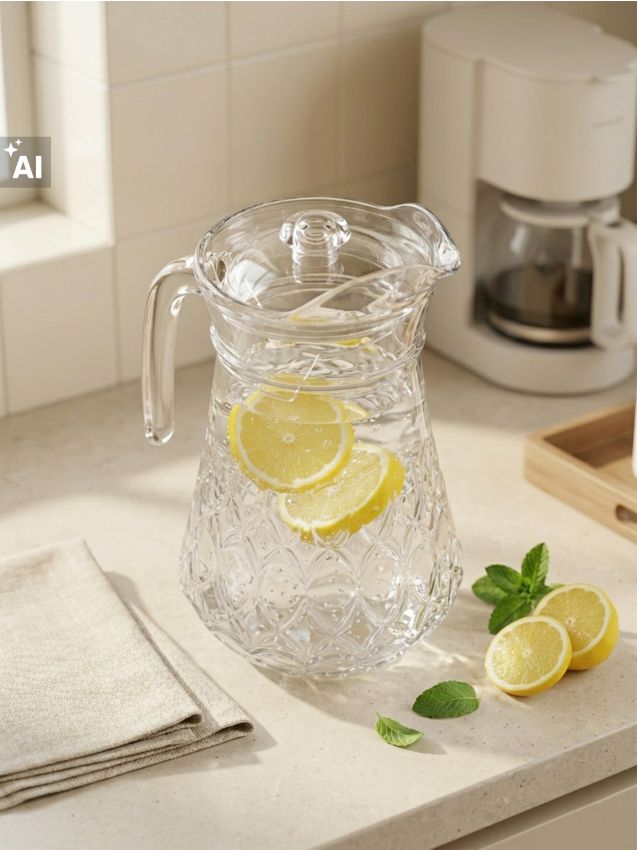 Sinsay - Carafă din sticlă cu model în relief - clear