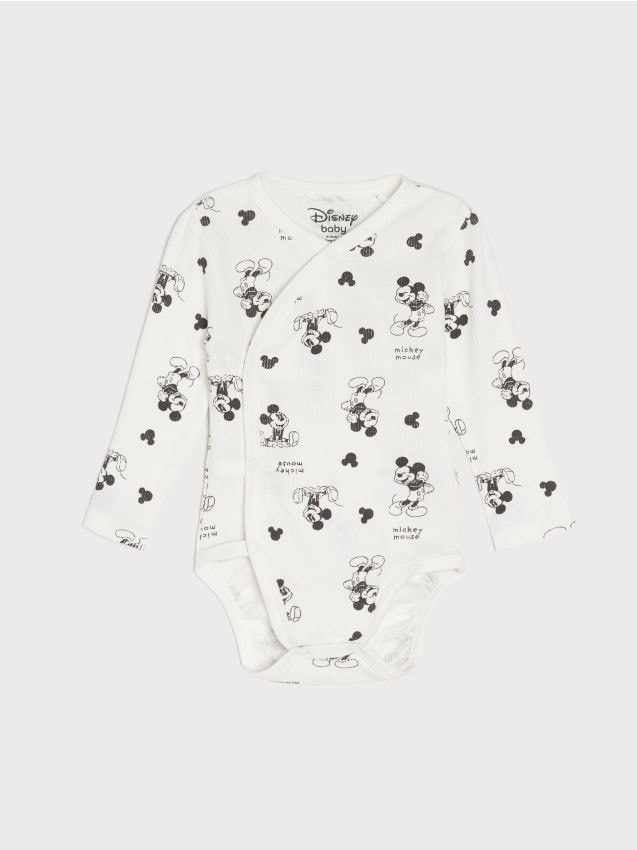 Sinsay - Body reiat Mickey Mouse - alb