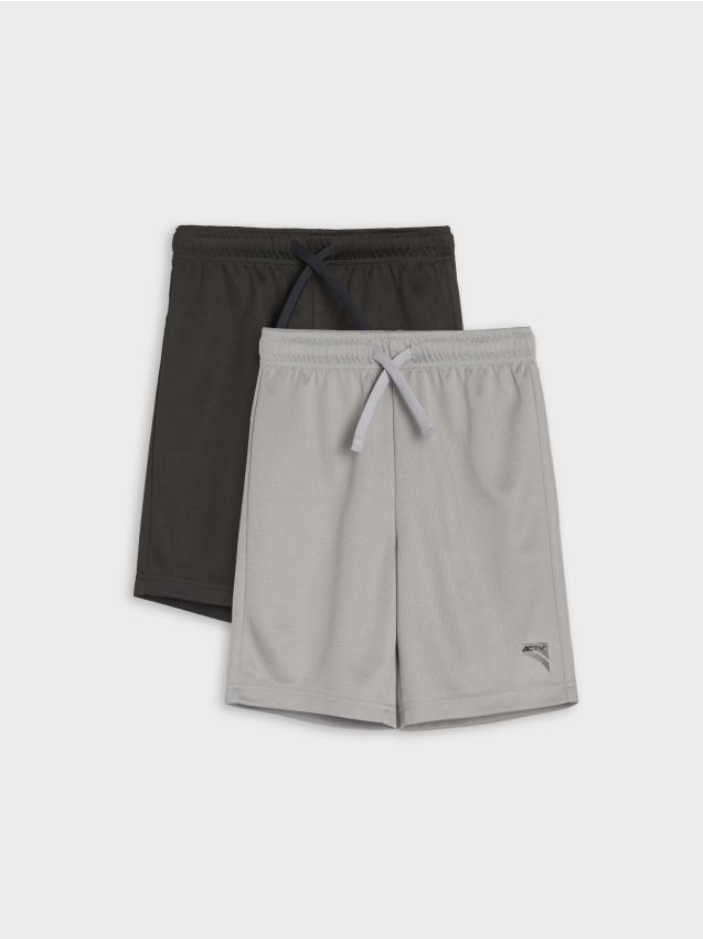 Sinsay - Șorturi sport cu elemente reflectorizante Active 2 pack - gri-închis