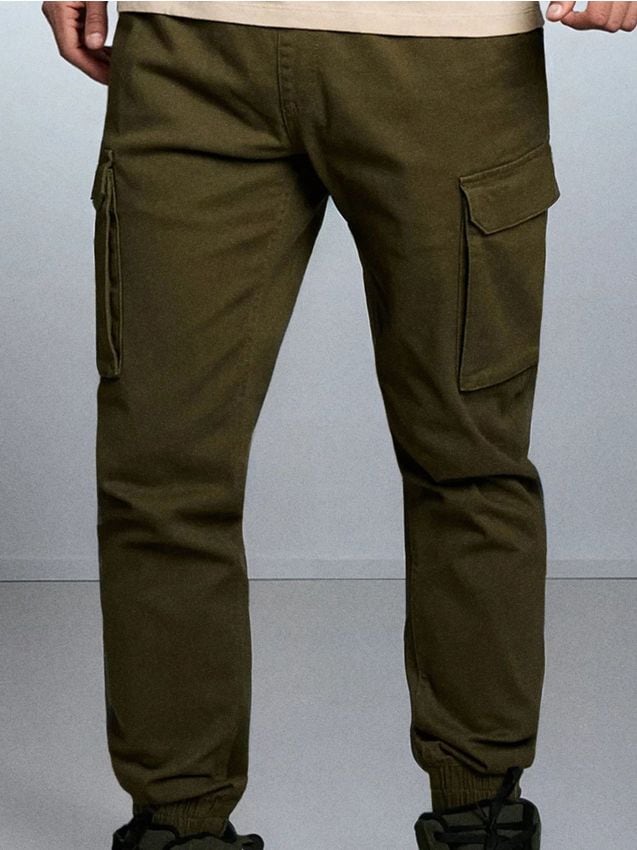 Sinsay - Pantaloni jogger - verde-gălbui
