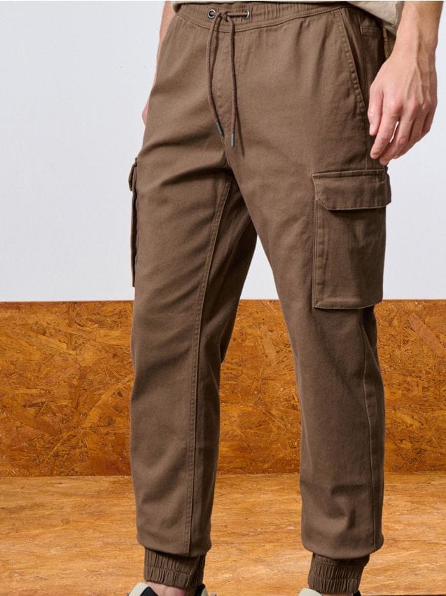 Sinsay - Pantaloni jogger - cafeniu