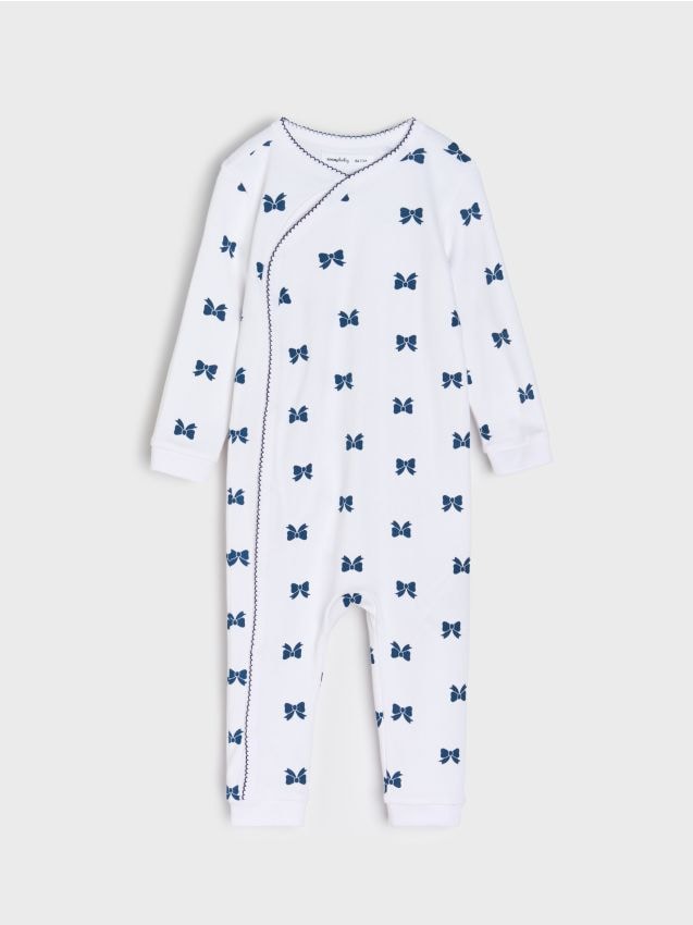 Sinsay - Bavlnený detský overal - biela