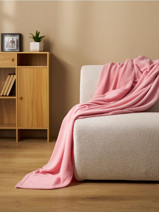 Sinsay - Pătură netedă - roz-pastel