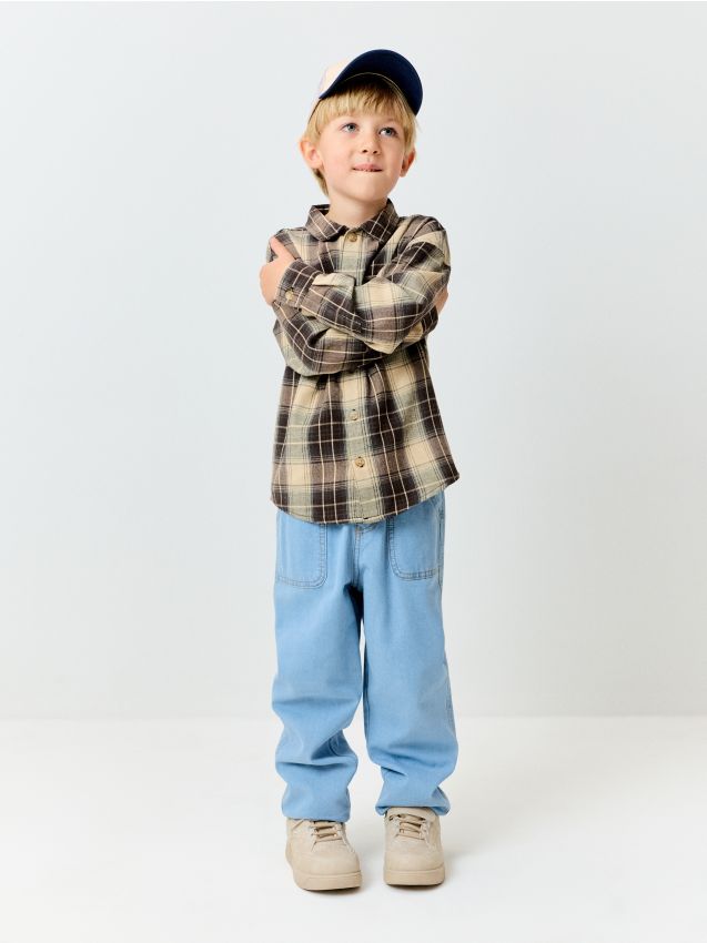 Sinsay - Blugi cu crac drept - albastru