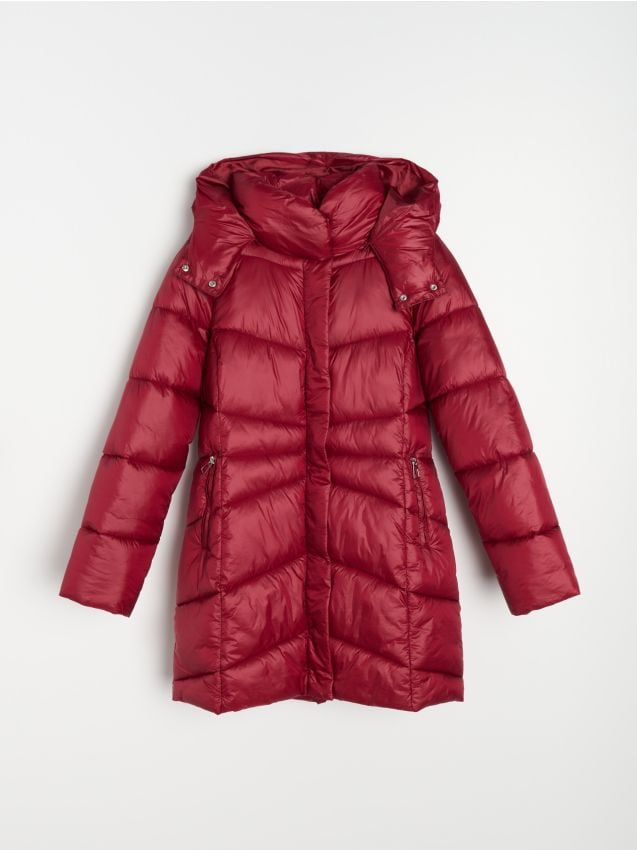 Sinsay - Prešívaná bunda s kapucňou - lilavá