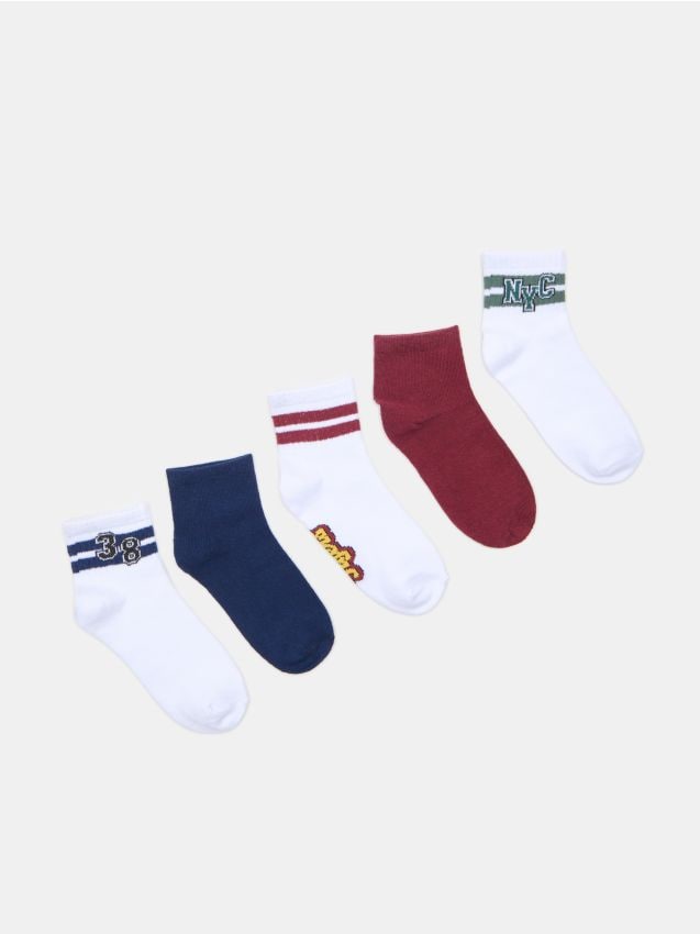 Sinsay - Șosete până la gleznă cu bumbac, pachet de 5 - multicolor
